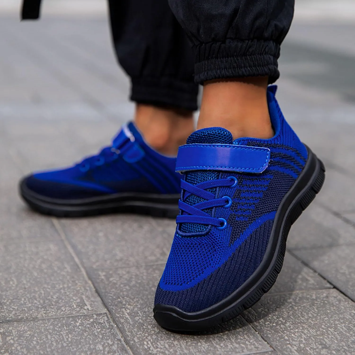 Kids Tennis Shoes for Boys Girls Lightweight Breathable Sneakers Running Athletic Shoes Slip On Fashion Running Sneakers