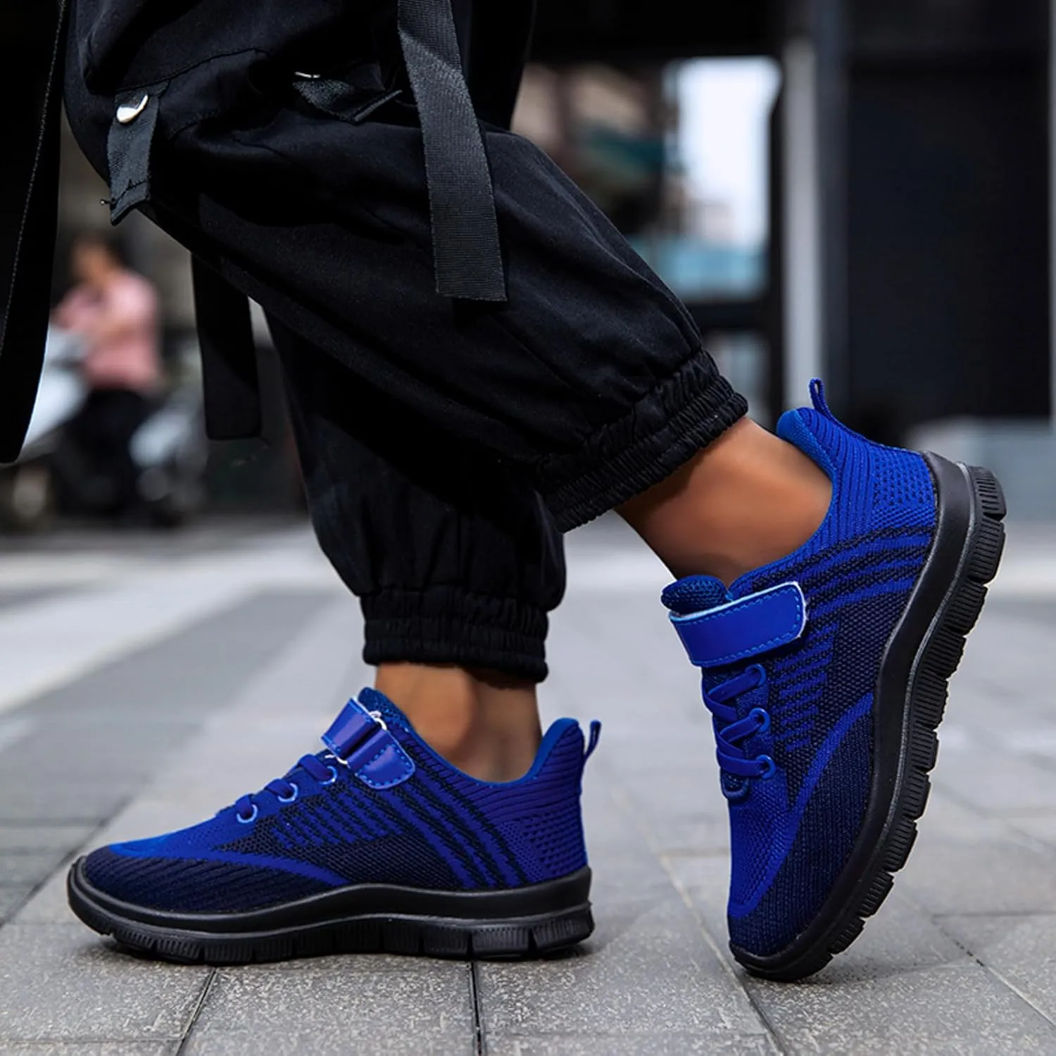 Kids Tennis Shoes for Boys Girls Lightweight Breathable Sneakers Running Athletic Shoes Slip On Fashion Running Sneakers