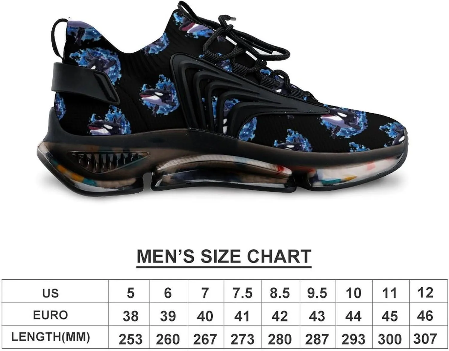 Killer Whale Men's Running Shoes Lightweight Walking Shoe Breathable Sneaker