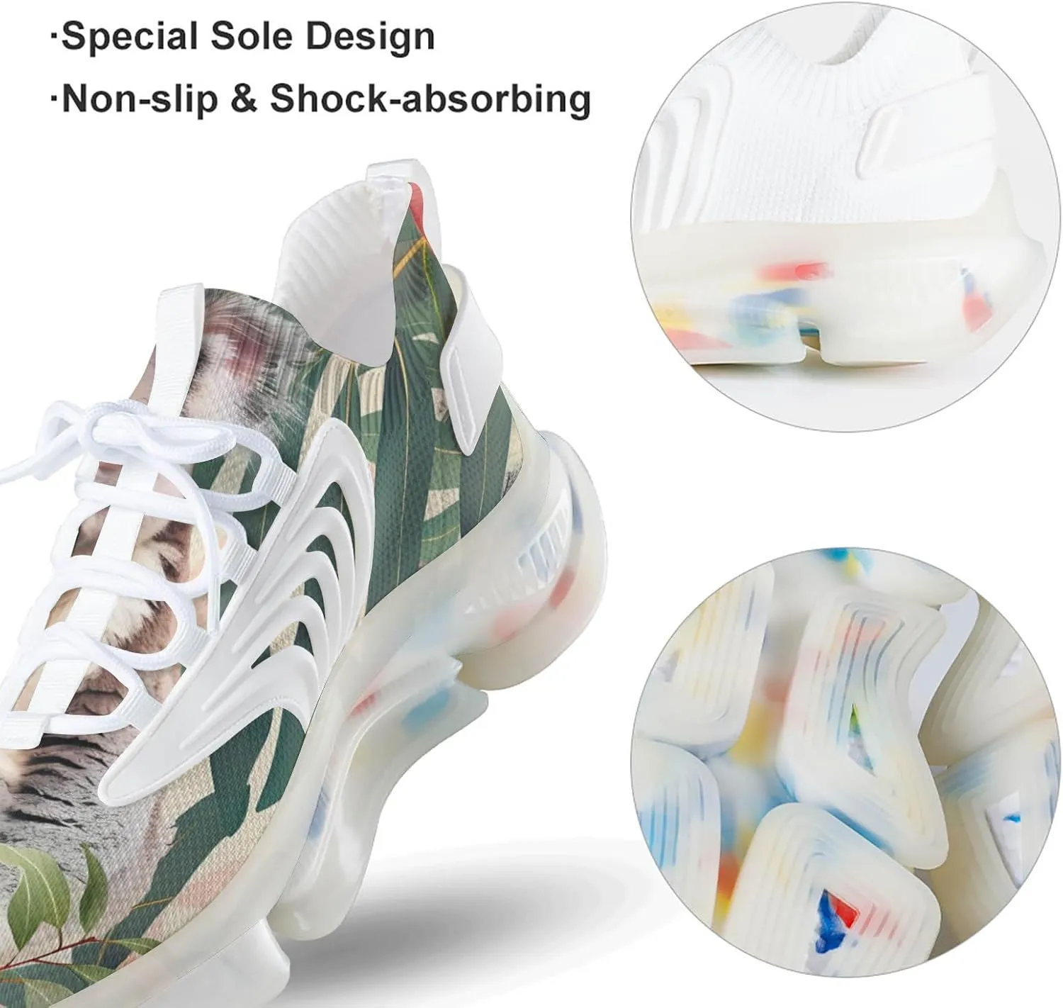 Koala with Flower Men's Running Shoes Lightweight Walking Shoe Breathable Sneaker