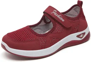 Kubbon Womens Walking Sneakers Woven Orthopedic Breathable Soft Shoes Non-Slip Adjustable Breathable Lightweight Shoes Diabetic-Friendly Wedge Sneaker with Arch Support
