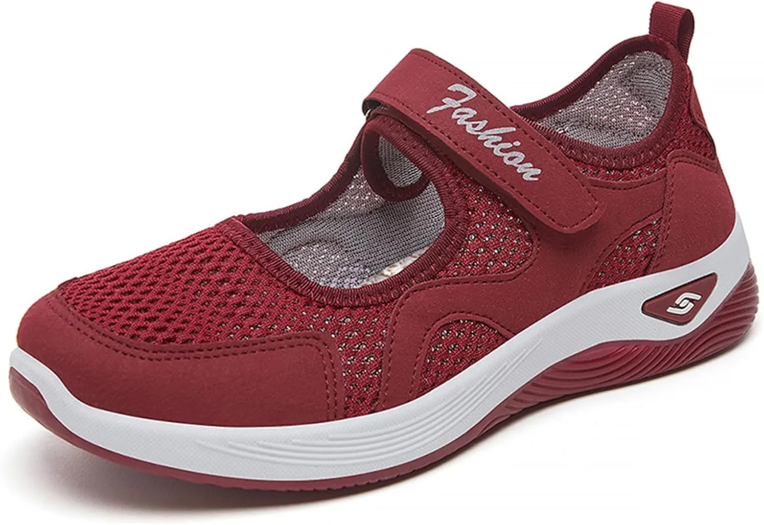 Kubbon Womens Walking Sneakers Woven Orthopedic Breathable Soft Shoes Non-Slip Adjustable Breathable Lightweight Shoes Diabetic-Friendly Wedge Sneaker with Arch Support