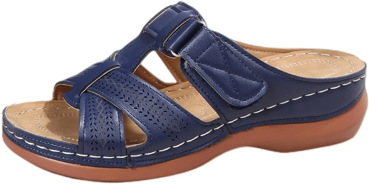 Ladmiple Orthotic Sandals For Women Wide Width Arch Support Comfort Summer Orthopedic Flip Flops Slides for Plantar Fasciitis