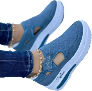 Ladmiple Slip On Sneakers Women Wide Width Tan Women's Canvas Shoes Low Cut Slip On Sneaker Casual Walking Shoes Dressy Summer Comfortable Fashion Platform Flats Loafers