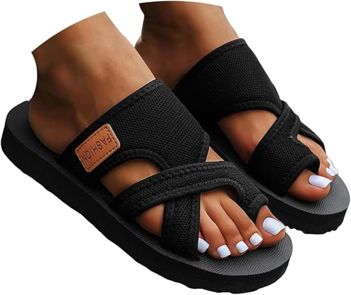 Lausiuoe Orthopedic Sandals For Women Arch Support Walking Sandals Slides Comfortable Orthotic Slippers Flip Flops Sandalias