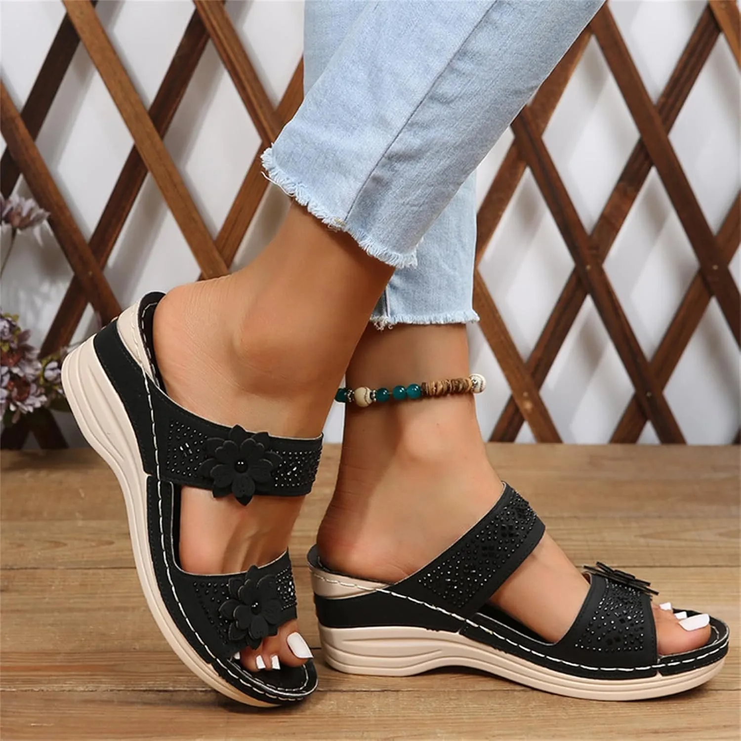 Lausiuoe Orthotic Dress Sandals For Women With Arch Support Comfortable Dressy Casual Summer Orthopedic Slides Walking Shoes