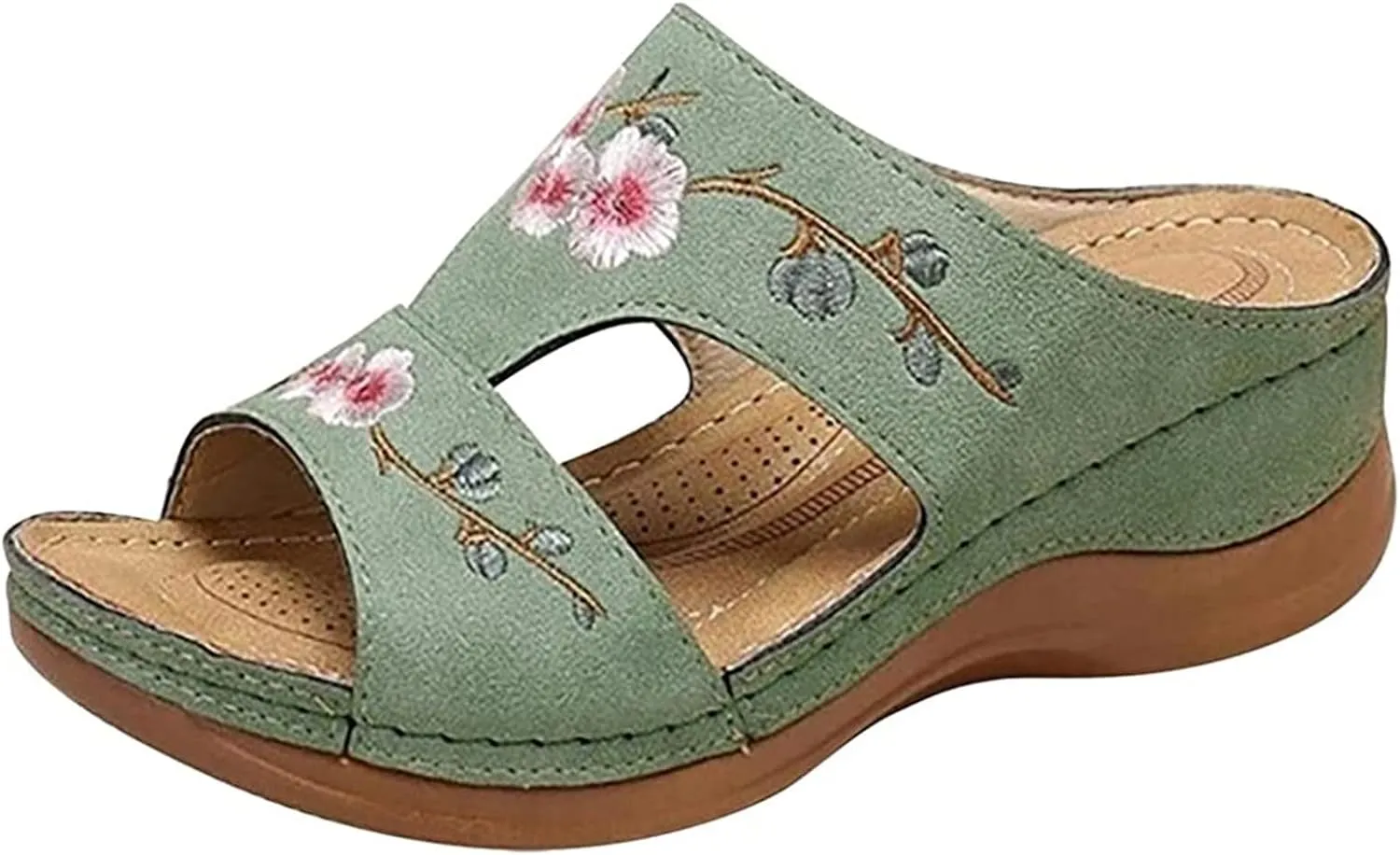 Lausiuoe Sandals For Women 2024 Comfortable Orthotic Flips Flops Arch Support Flat feet Walking Orthopedic Slippers Slides