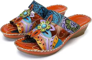 Lausiuoe Sandals Women Dressy Summer Flat Flip Flops Comfortable Walking Orthopedic Slippers Arch Support Orthotic Slides