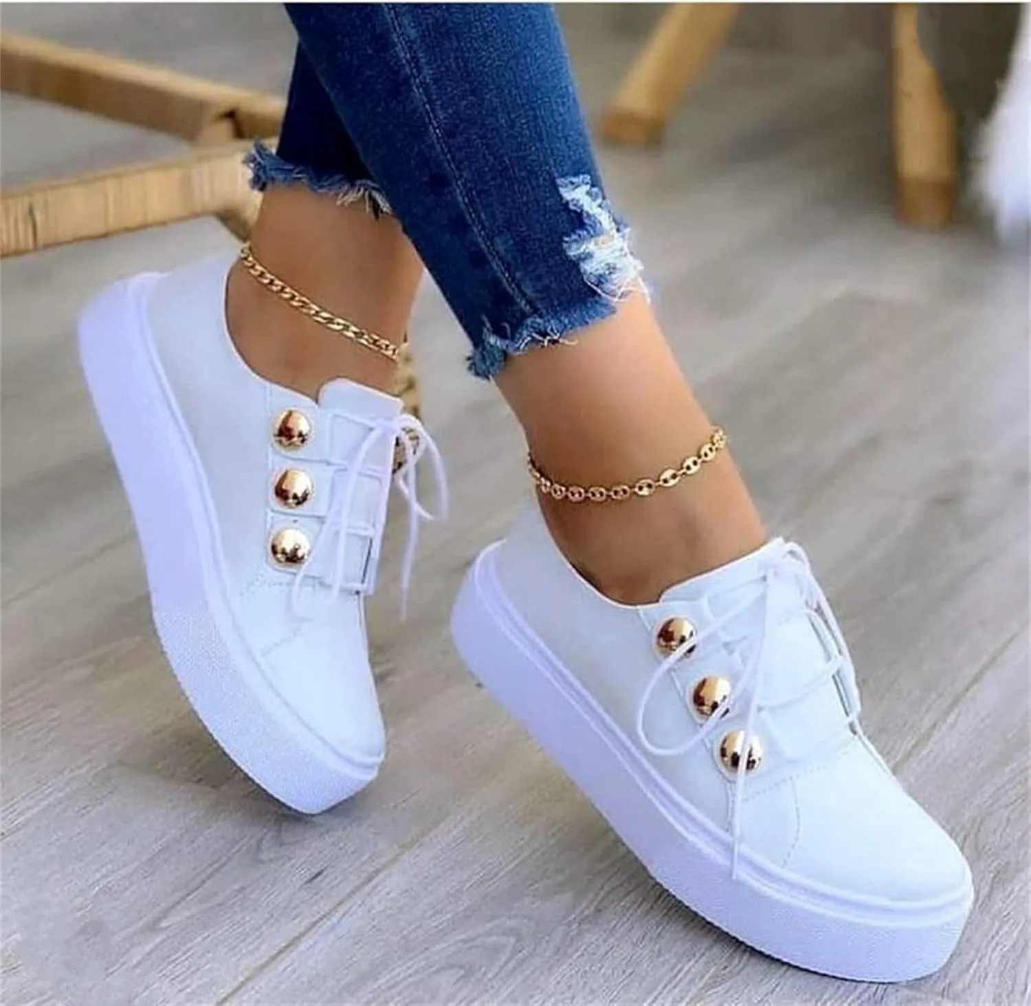 Lausiuoe Sneakers For Women Walking Shoes Comfortable Casual Fashion Lightweight Slip On Low Top Canvas Flat Loafers