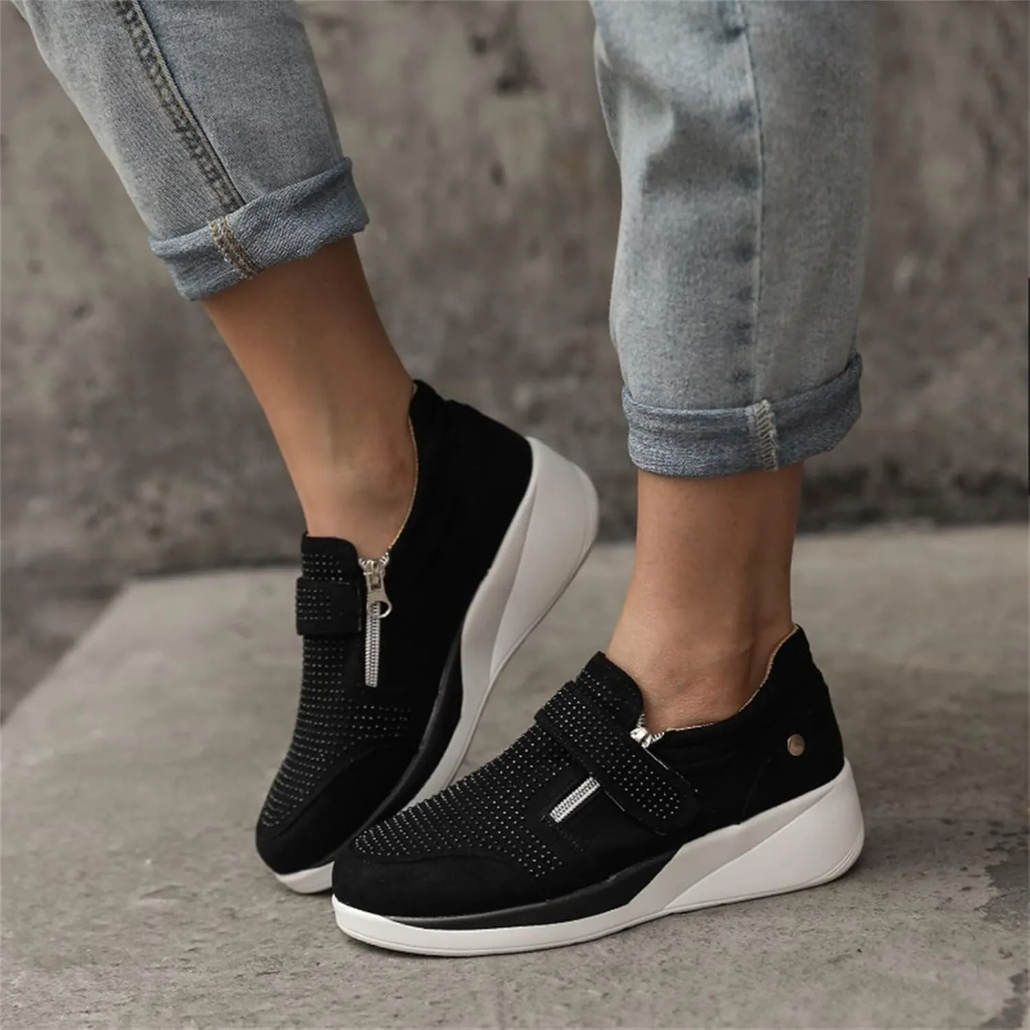 Lausiuoe Sneakers For Women Walking Shoes Comfortable Fashion Lightweight Casual Mesh Slip On Sneakers for Running Gym