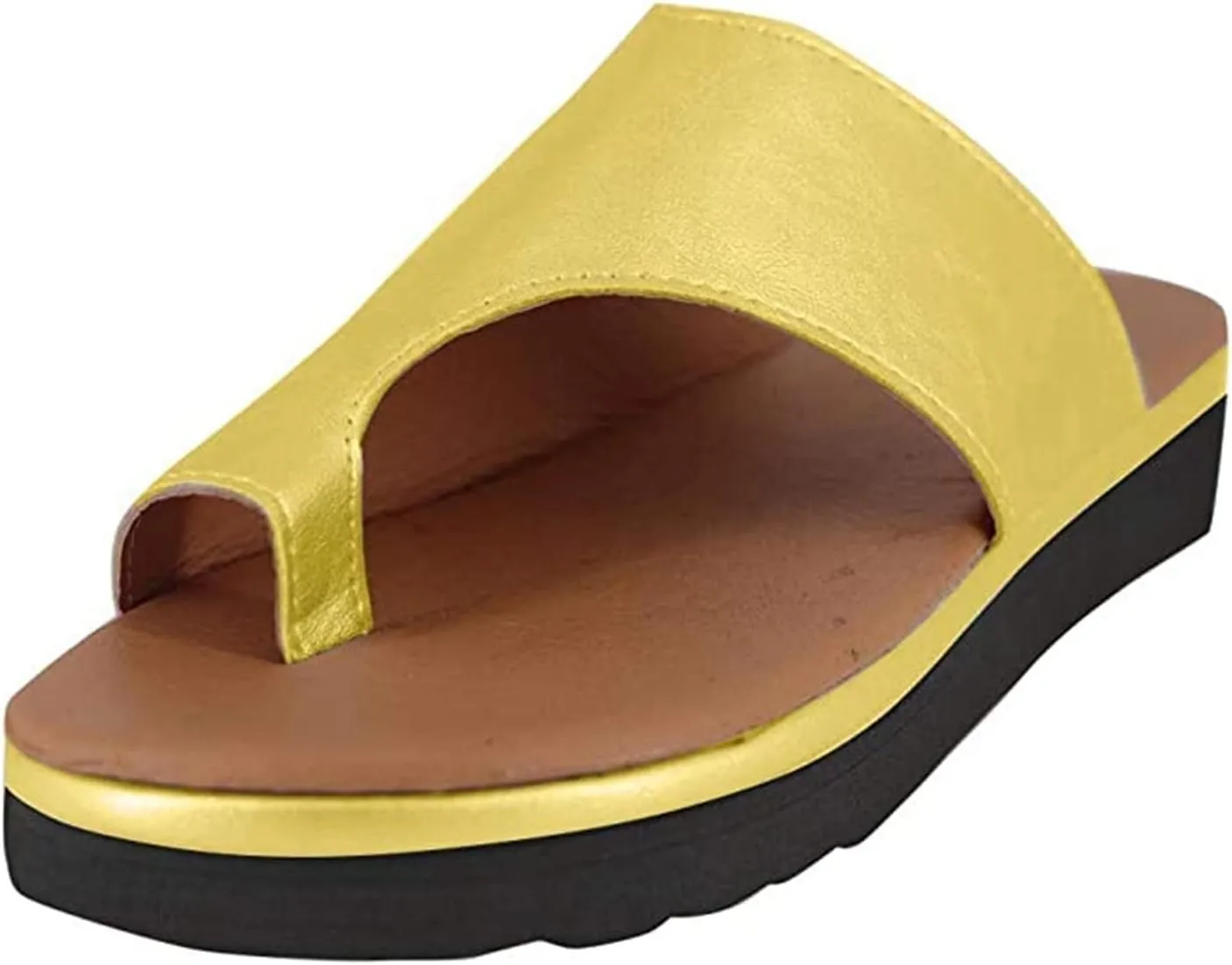 Lausiuoe Summer Sandals for Women,Women's Clip Toe Flat Sandals Dress Beach Shoes Casual Dressy Cute Thong Flip Flops
