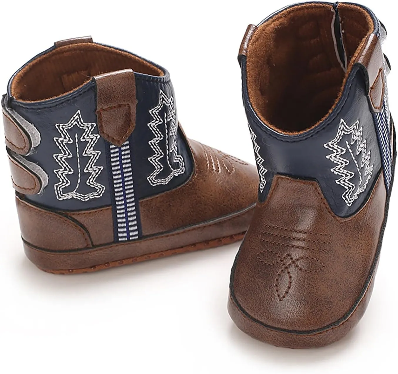 Leather Western Short Boots for Toddler Kids Back Zipper Waterproof Flat Non Slip Shoes Baby Infant Lightweight