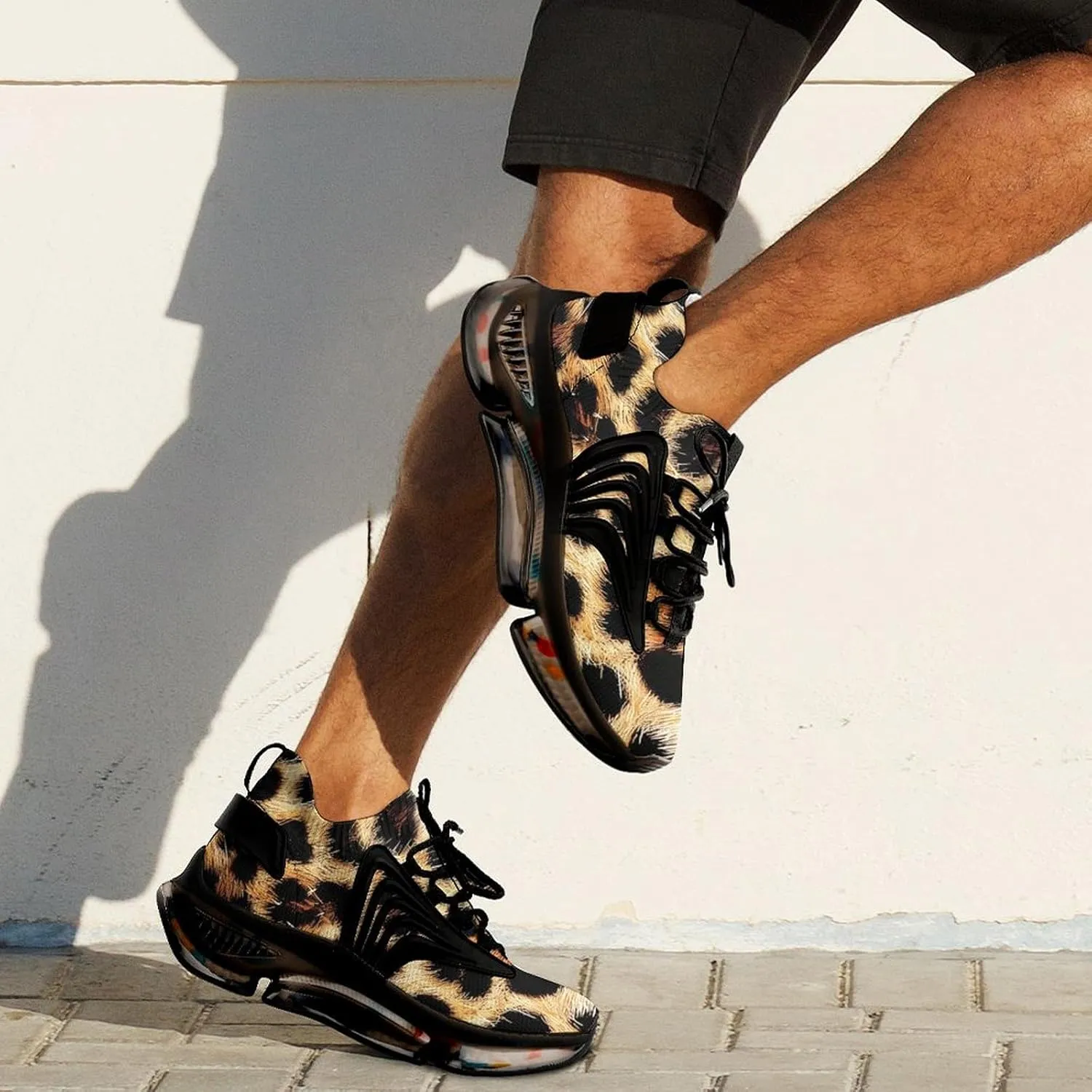 Leopard Skin Men's Running Shoes Lightweight Walking Shoe Breathable Sneaker