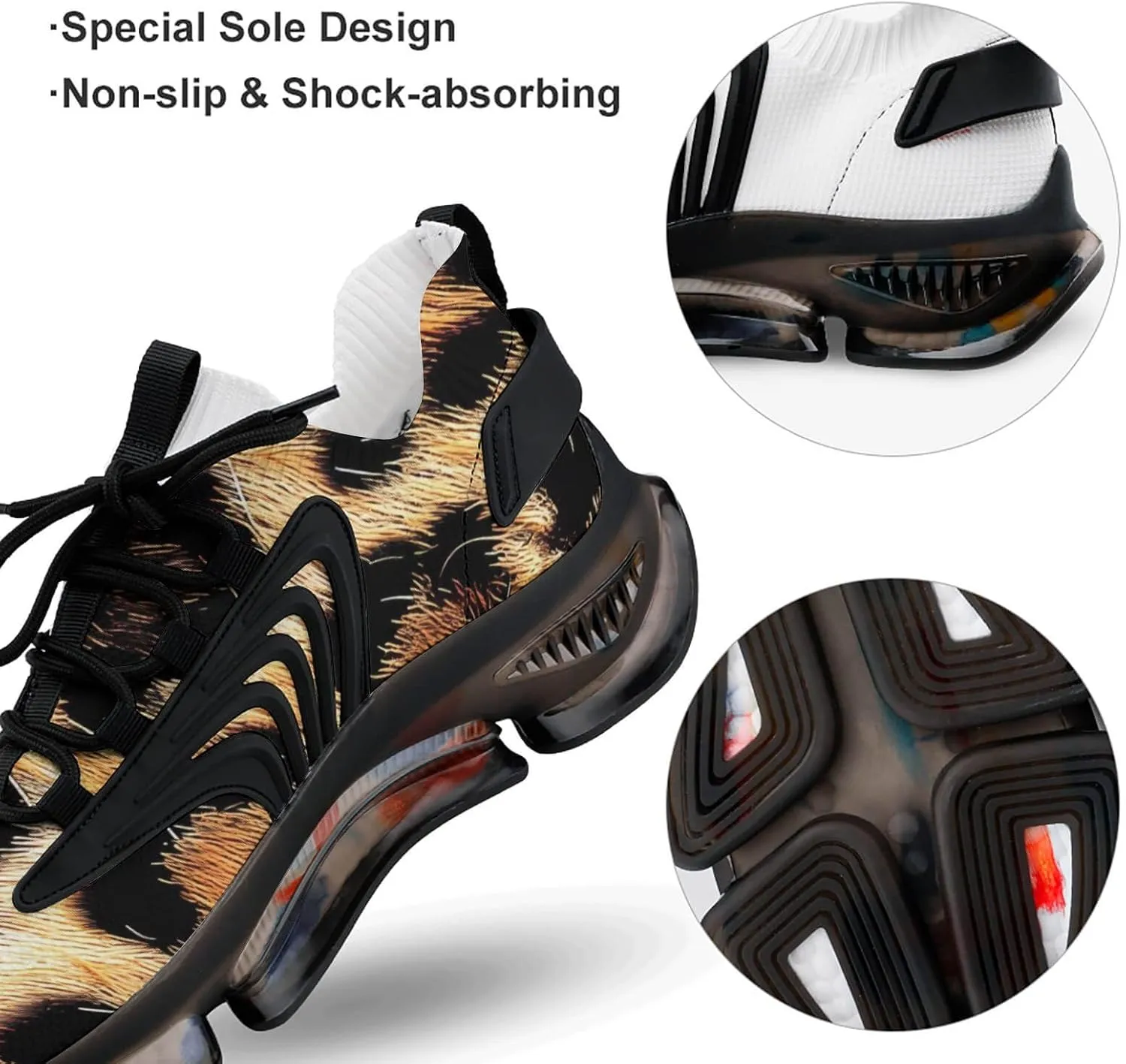 Leopard Skin Men's Running Shoes Lightweight Walking Shoe Breathable Sneaker