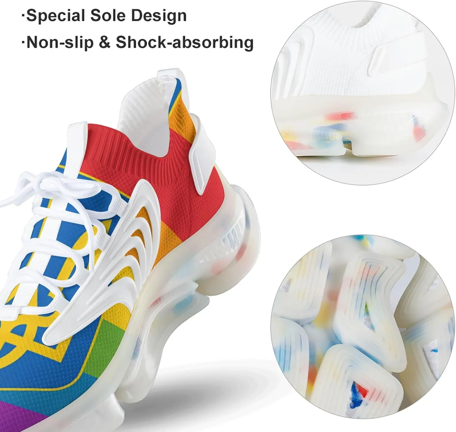 LGBT Ukraine Rainbow Flag Men's Running Shoes Lightweight Walking Shoe Breathable Sneaker