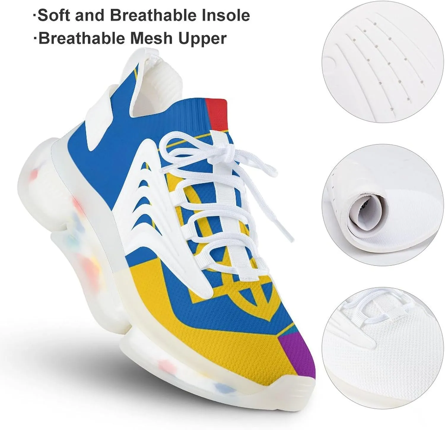 LGBT Ukraine Rainbow Flag Men's Running Shoes Lightweight Walking Shoe Breathable Sneaker