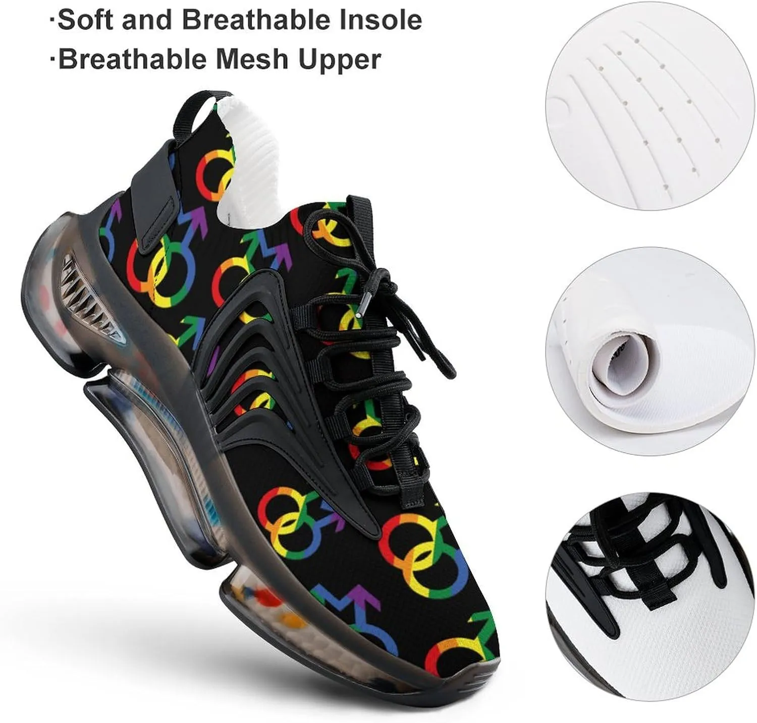 LGBTQ Gay Pride Men's Running Shoes Lightweight Walking Shoe Breathable Sneaker