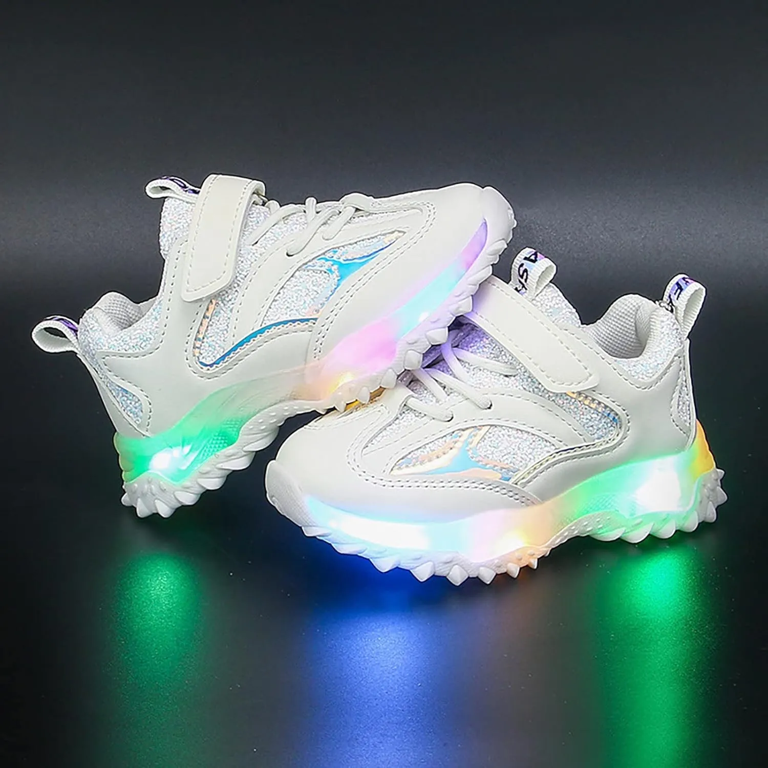Light Up Non Slip Sneaker for Childrens Boys Girls Kids Soft Sole Breathable Sport Shoes Outdoor Running Cozy Shoes