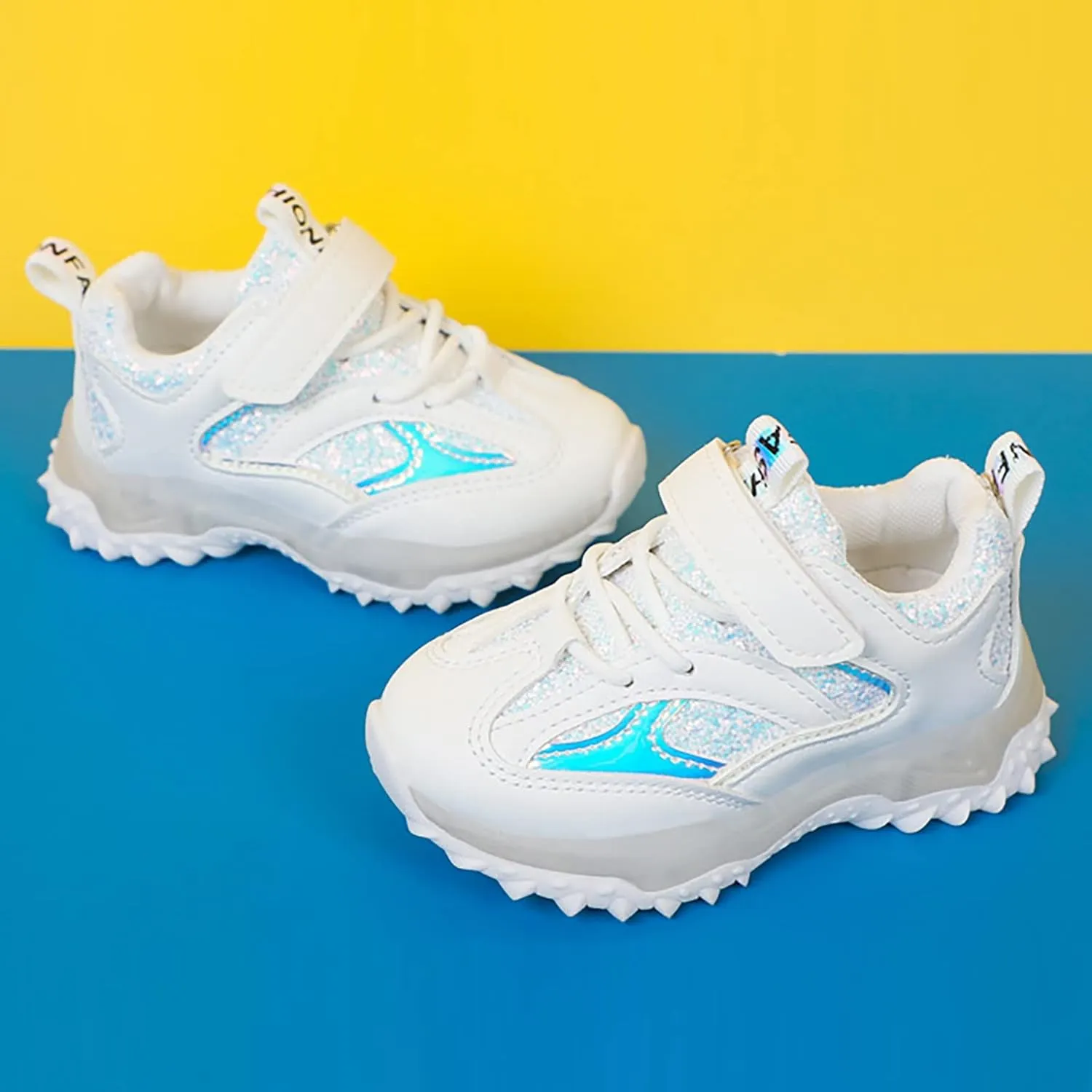 Light Up Non Slip Sneaker for Childrens Boys Girls Kids Soft Sole Breathable Sport Shoes Outdoor Running Cozy Shoes