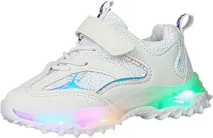 Light Up Non Slip Sneaker for Childrens Boys Girls Kids Soft Sole Breathable Sport Shoes Outdoor Running Cozy Shoes