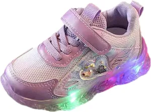 Light Up Shoes for Girls, Toddler Cute Fashion Flashing Running Athletic Sneakers Lightweight Glowing Tennis Trainer