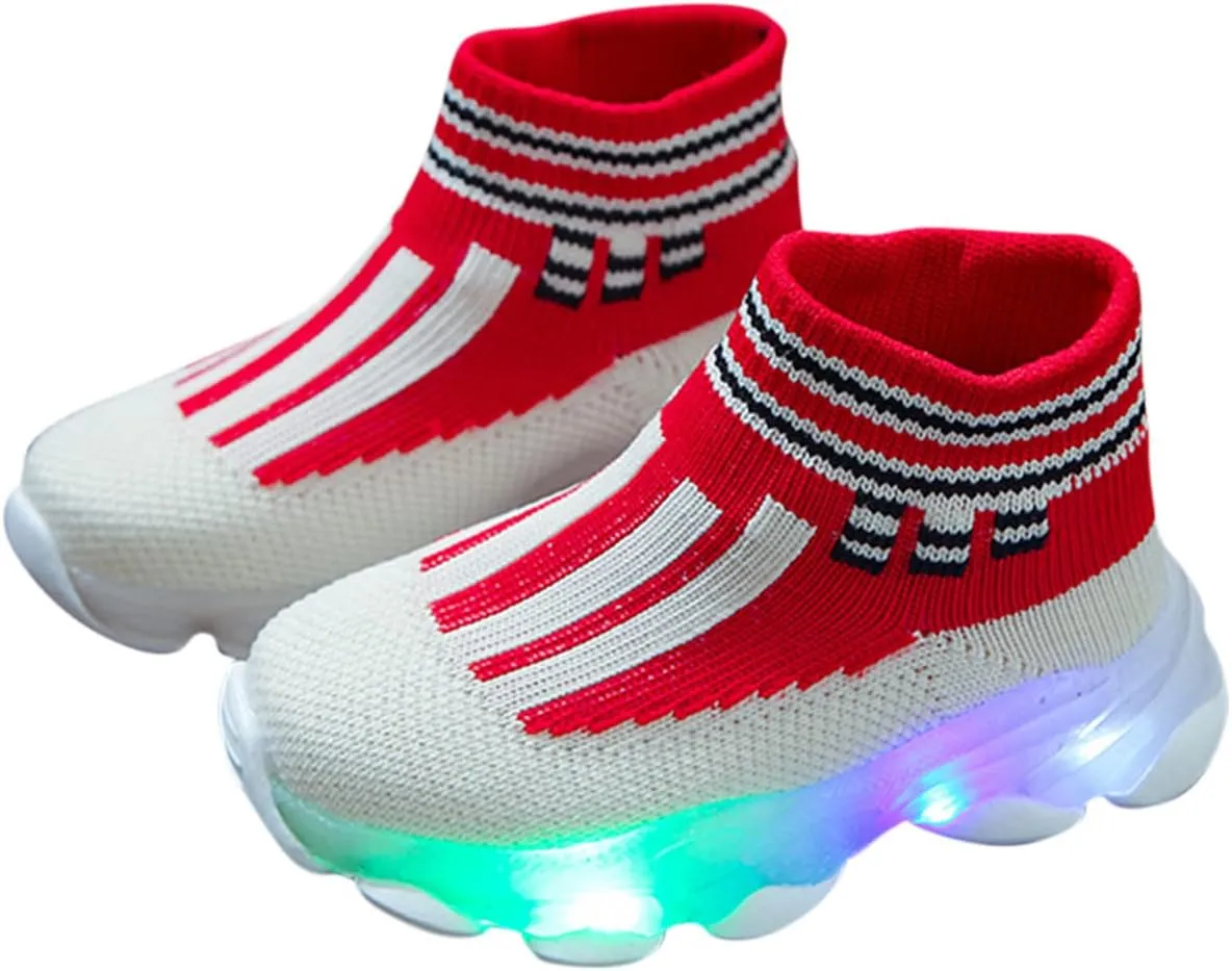 Light Up Shoes Toddler Mesh Lightweight Flashing Breathable Soft Sole Walking Sock Sneakers for Baby Sandals Women
