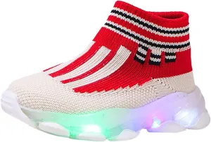 Light Up Shoes Toddler Mesh Lightweight Flashing Breathable Soft Sole Walking Sock Sneakers for Baby Sandals Women