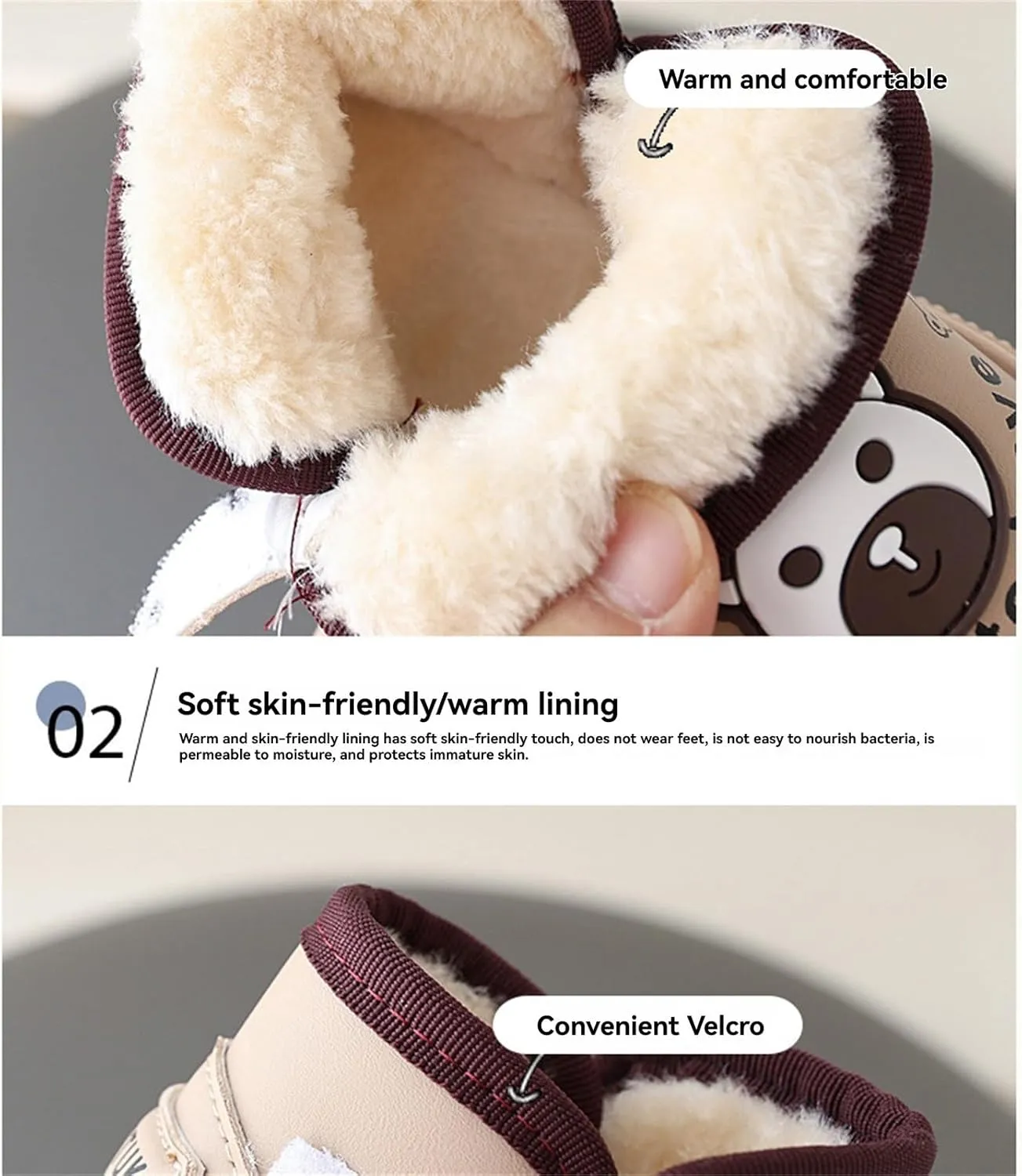 Light Up Shoes Wide Toe Box Warm Snow Boots Slip On Ankle Boots Toddler Luminous Shoes Cold Weather Comfy Boots