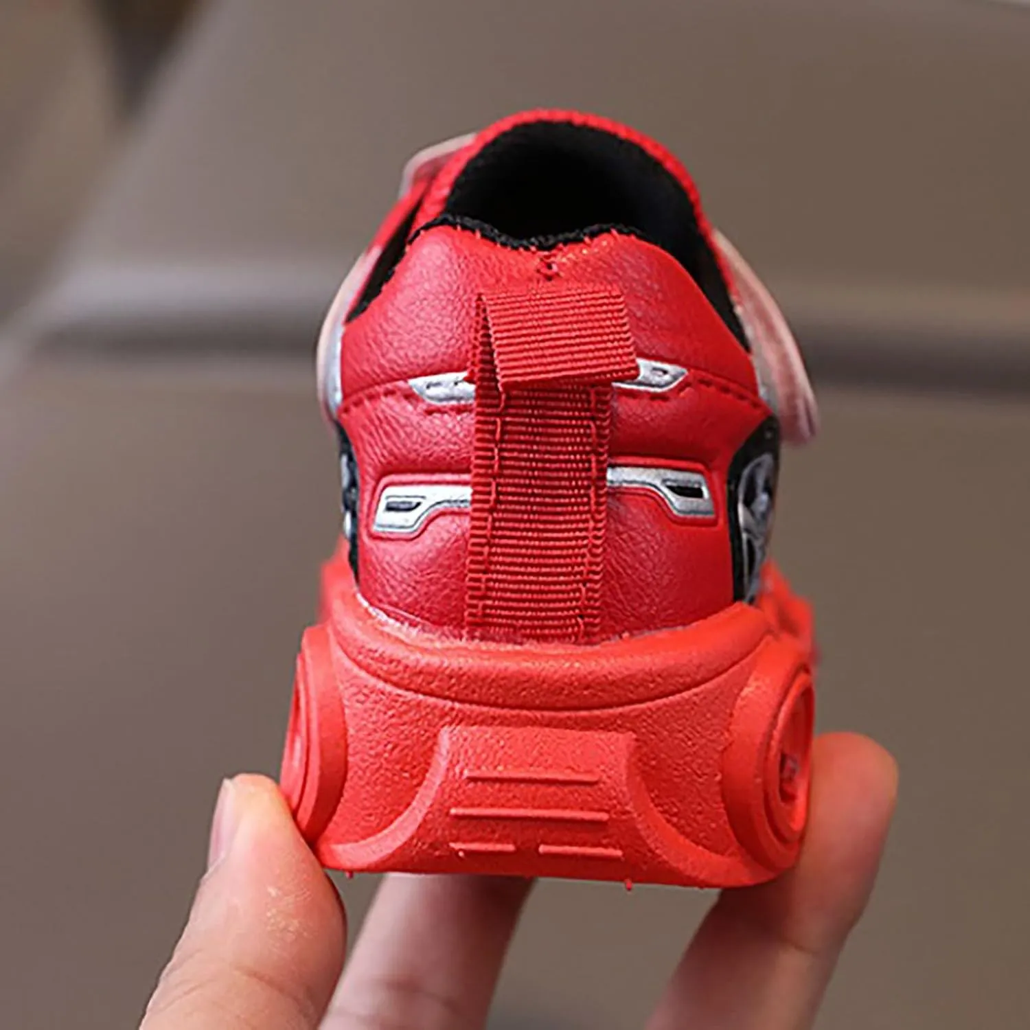 Light Up Toddler Boys Shoes Car Pattern LED Luminous Sport Sneaker, Little Fashion Cute Soft Sole Toddler Athletic Shoe