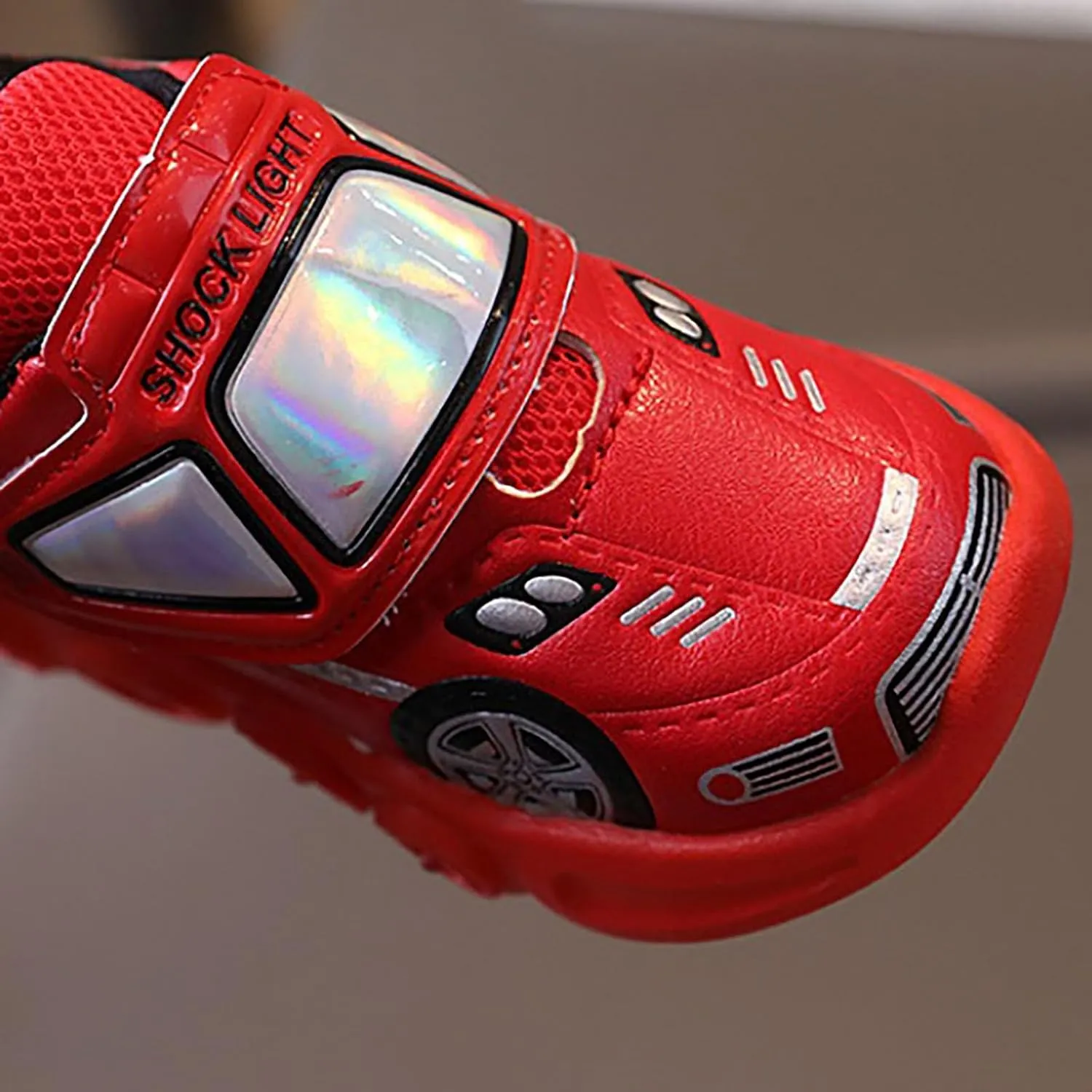 Light Up Toddler Boys Shoes Car Pattern LED Luminous Sport Sneaker, Little Fashion Cute Soft Sole Toddler Athletic Shoe
