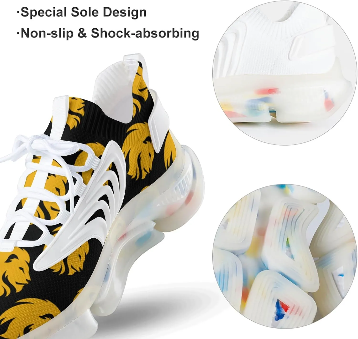 Lion Head Men's Running Shoes Lightweight Walking Shoe Breathable Sneaker