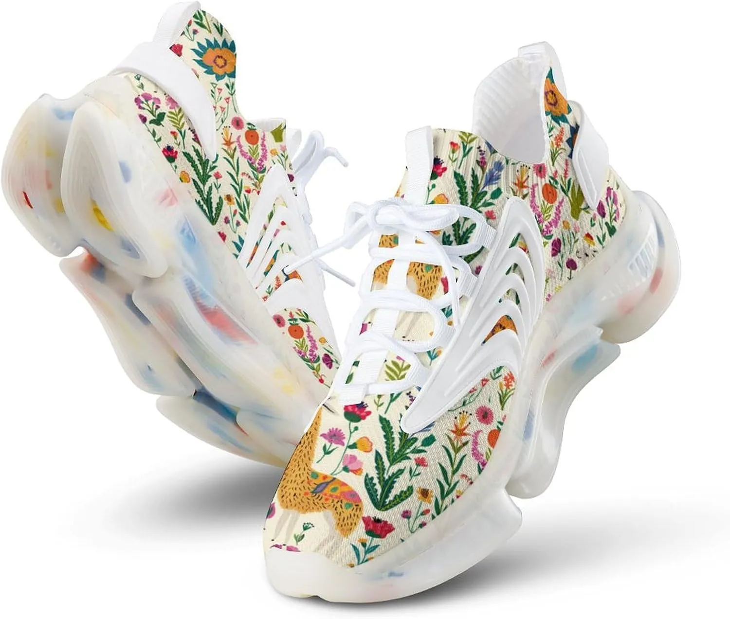 Llama Flowers Men's Running Shoes Lightweight Walking Shoe Breathable Sneaker