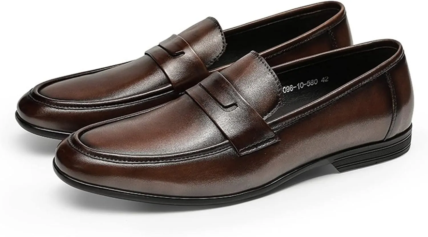 Loafers for Men Breathable Simple Penny Loafers Leather Flexible Slip Resistant Comfortable Fashion Slip-ons