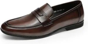 Loafers for Men Breathable Simple Penny Loafers Leather Flexible Slip Resistant Comfortable Fashion Slip-ons
