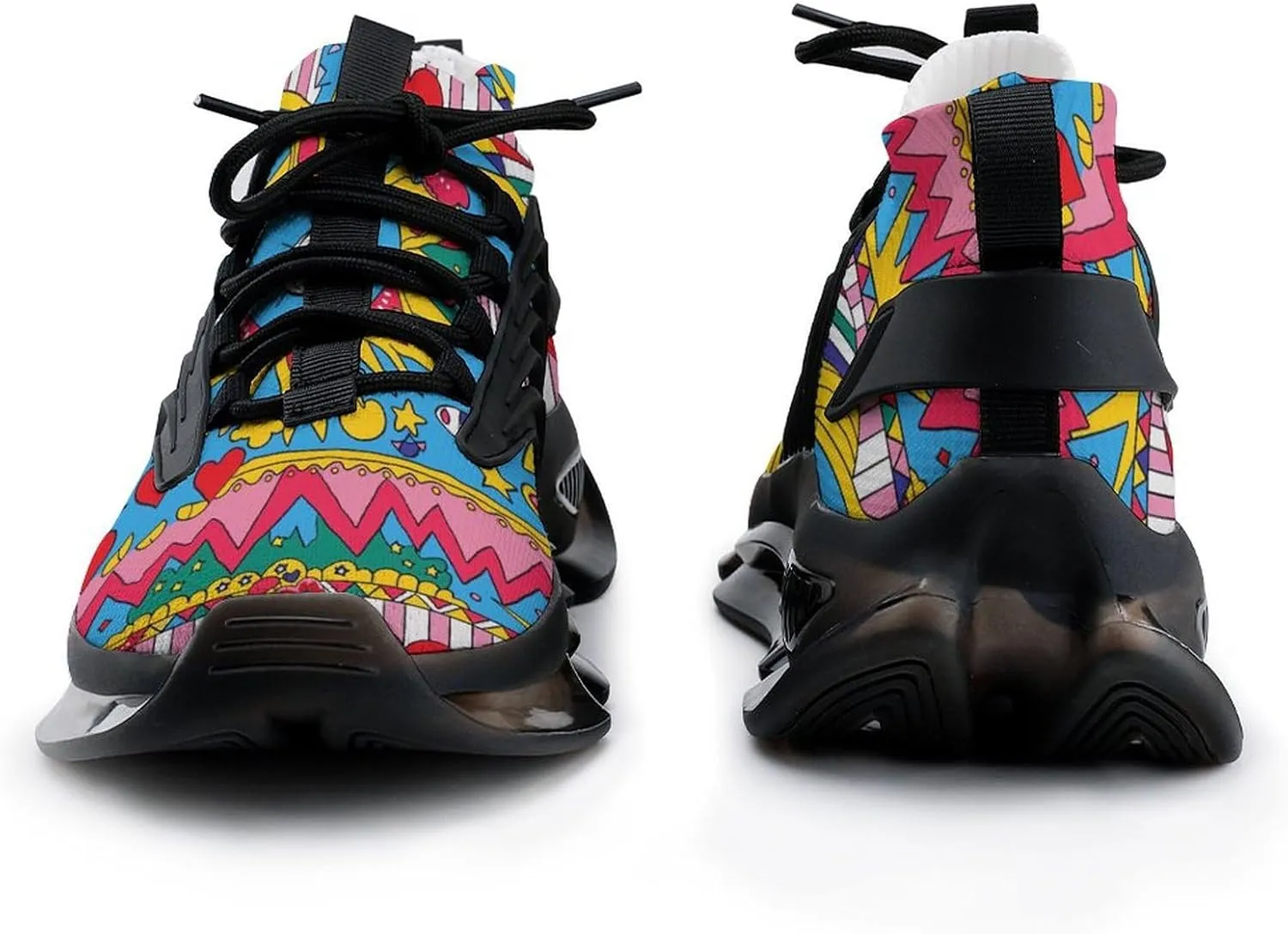 Love Eyes Graffiti Mens Running Shoes Breathable Sneakers Non-Slip Sports Walking Shoe