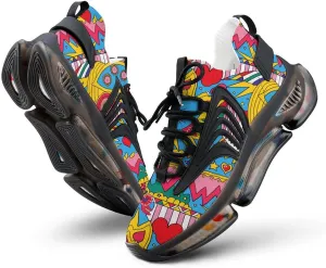 Love Eyes Graffiti Mens Running Shoes Breathable Sneakers Non-Slip Sports Walking Shoe