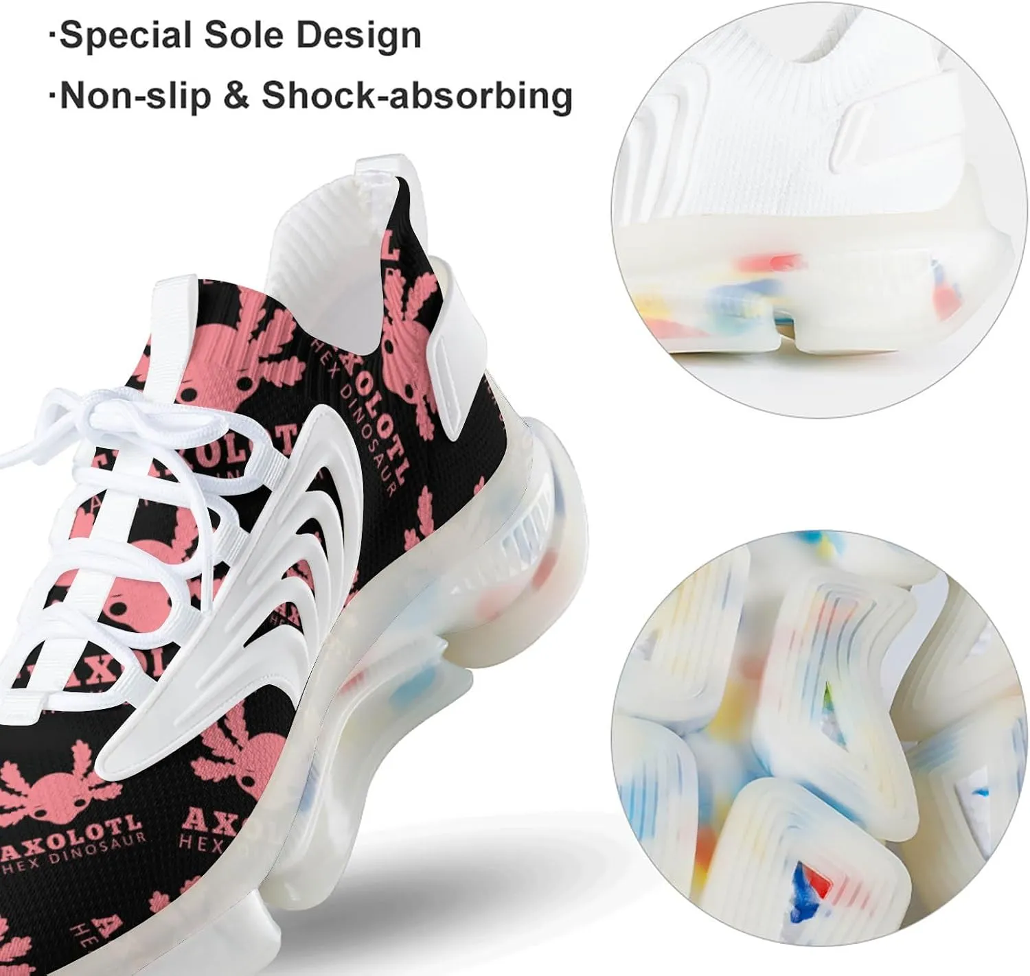 Lovely Axolotl Men's Running Shoes Lightweight Walking Shoe Breathable Sneaker