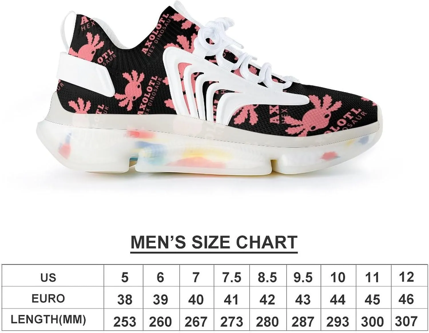 Lovely Axolotl Men's Running Shoes Lightweight Walking Shoe Breathable Sneaker