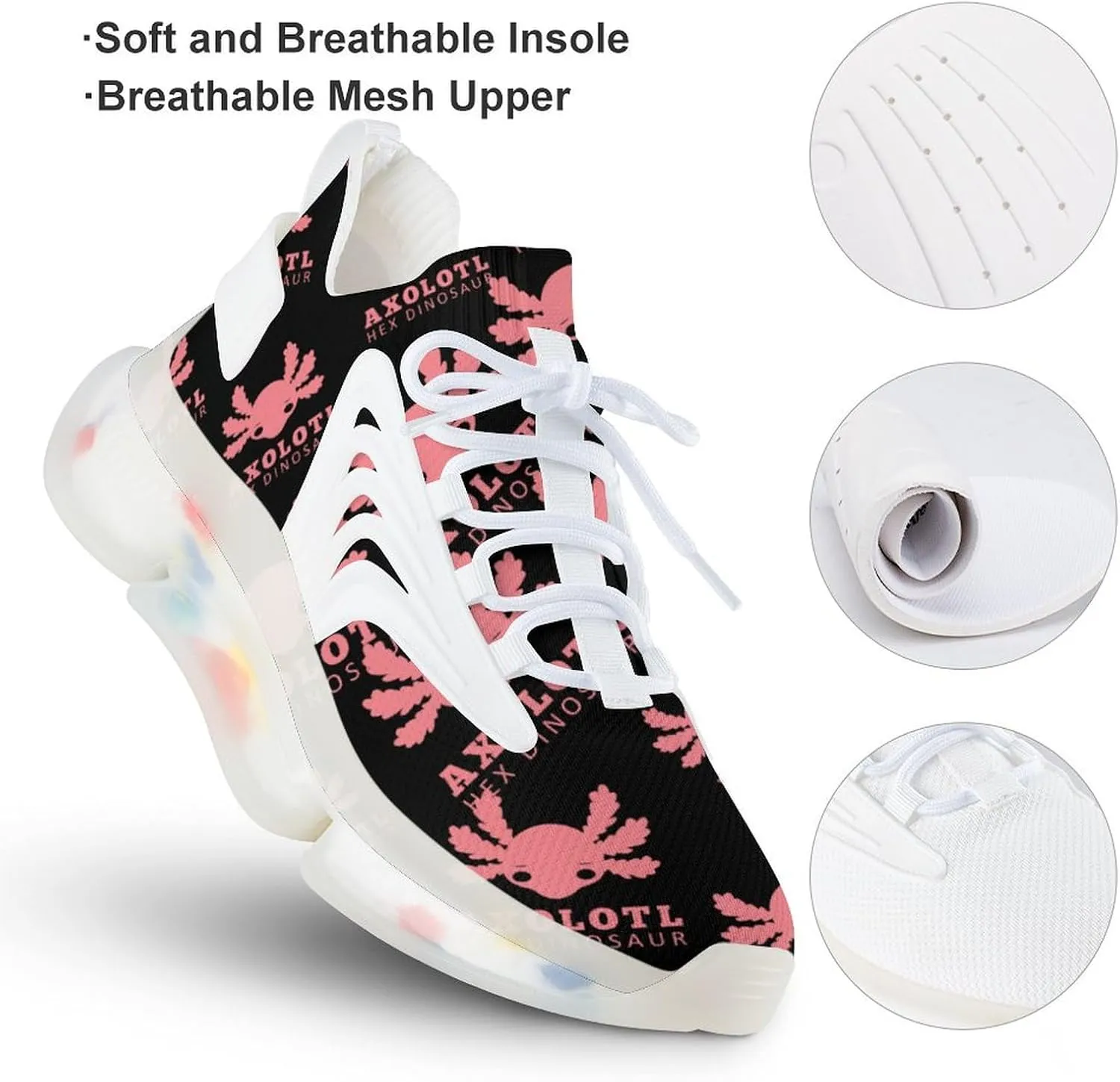 Lovely Axolotl Men's Running Shoes Lightweight Walking Shoe Breathable Sneaker