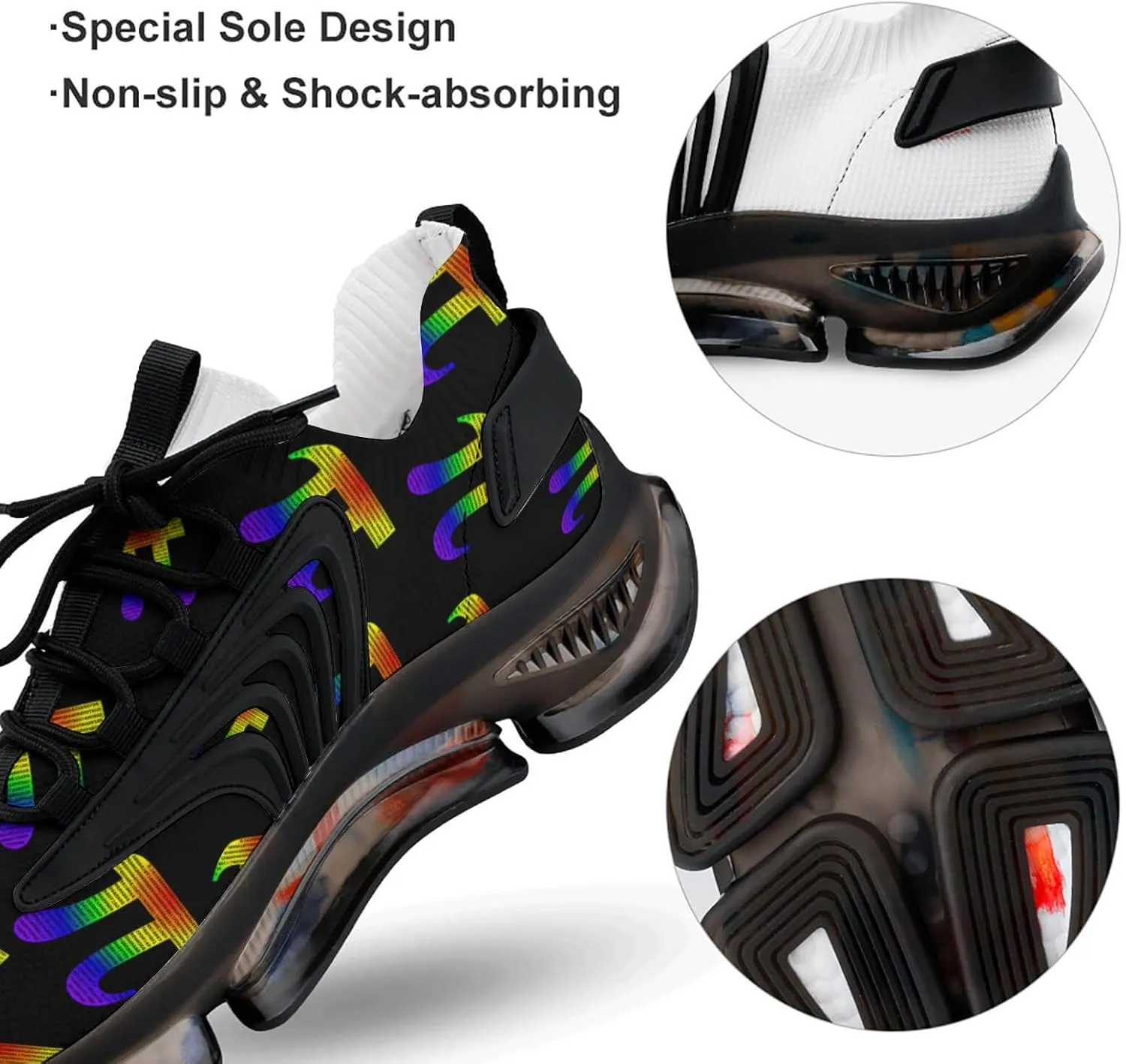 Math PI Men's Running Shoes Lightweight Walking Shoe Breathable Sneaker