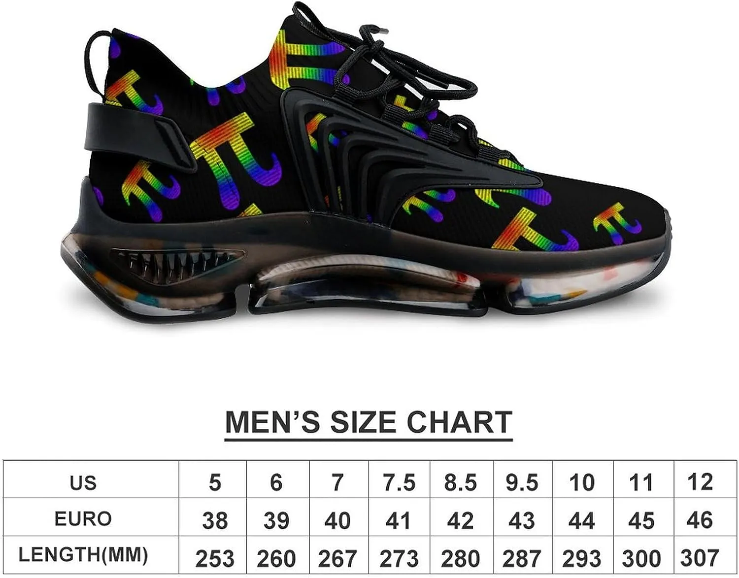 Math PI Men's Running Shoes Lightweight Walking Shoe Breathable Sneaker