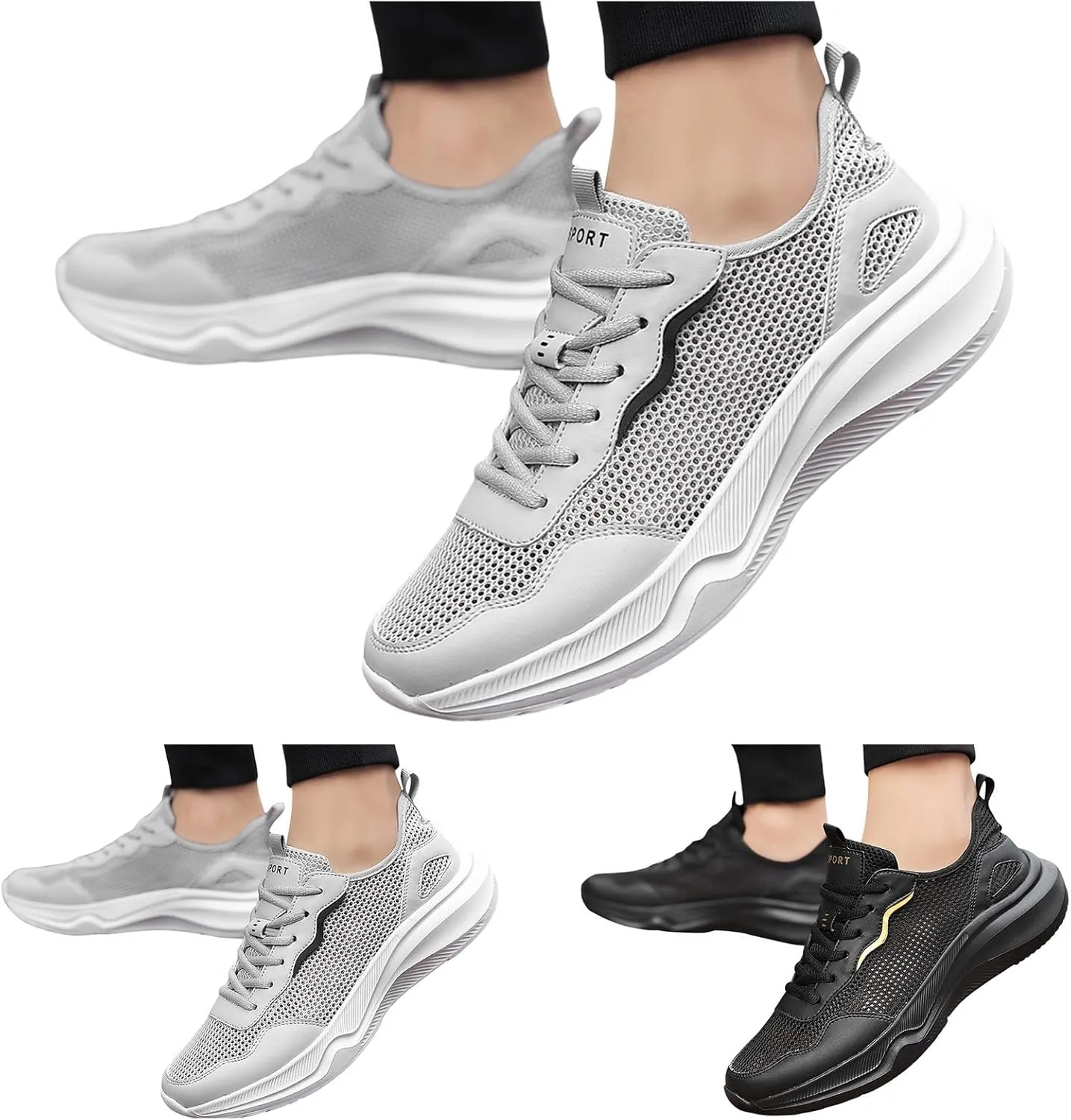 Men Slip on Walking Shoes Comfy Knitted Memory Foam Breathable Lightweight Fashion Sneakers Non Slip Arch Support Cushioning Athletic Running Shoes