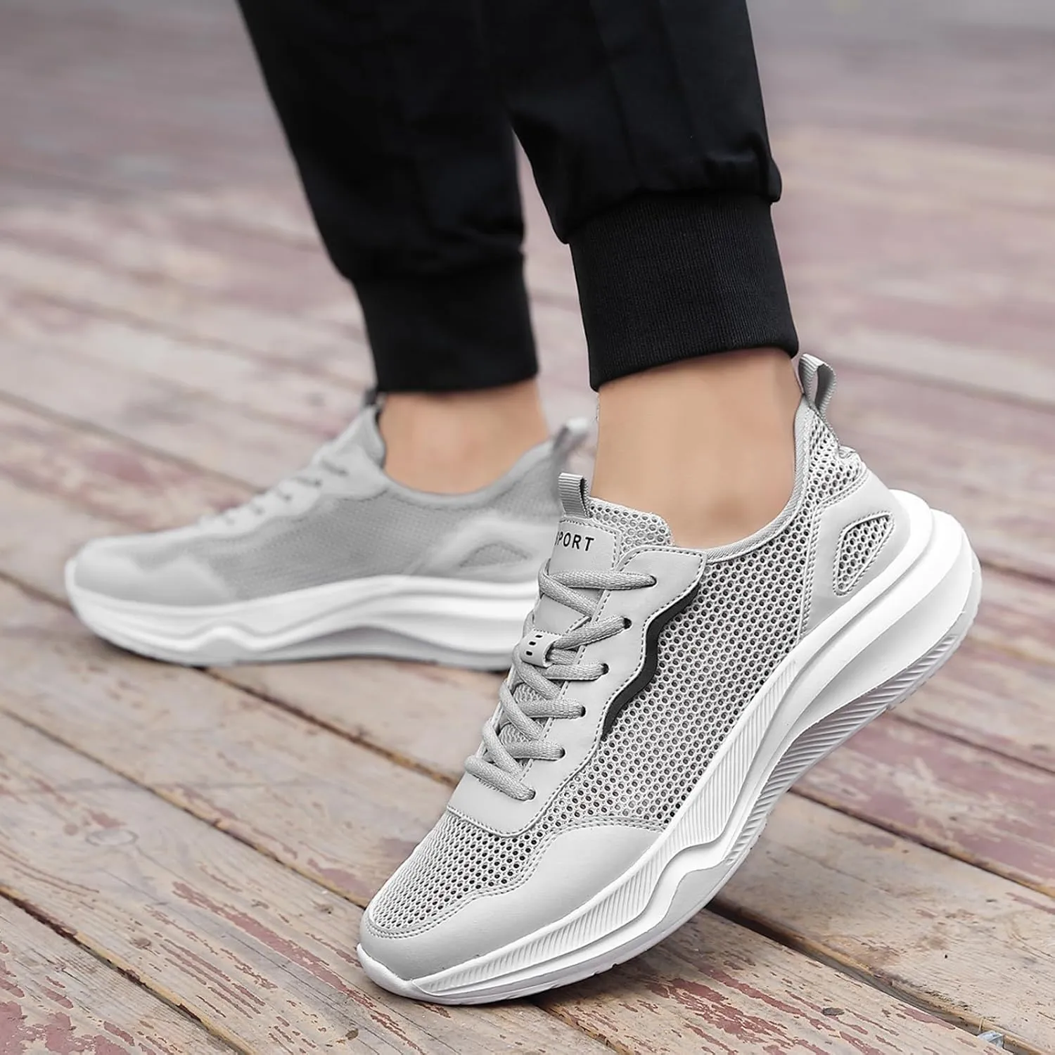 Men Slip on Walking Shoes Comfy Knitted Memory Foam Breathable Lightweight Fashion Sneakers Non Slip Arch Support Cushioning Athletic Running Shoes