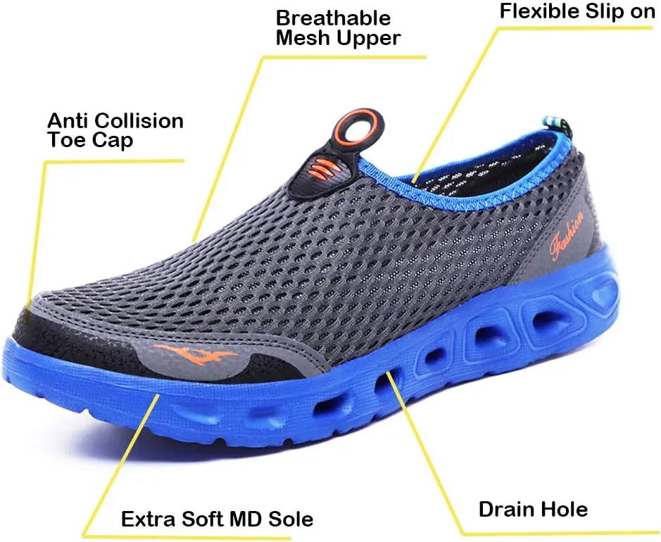 Men Women Quick Dry Water Shoes Slip-on Aqua Sport Walking Shoes