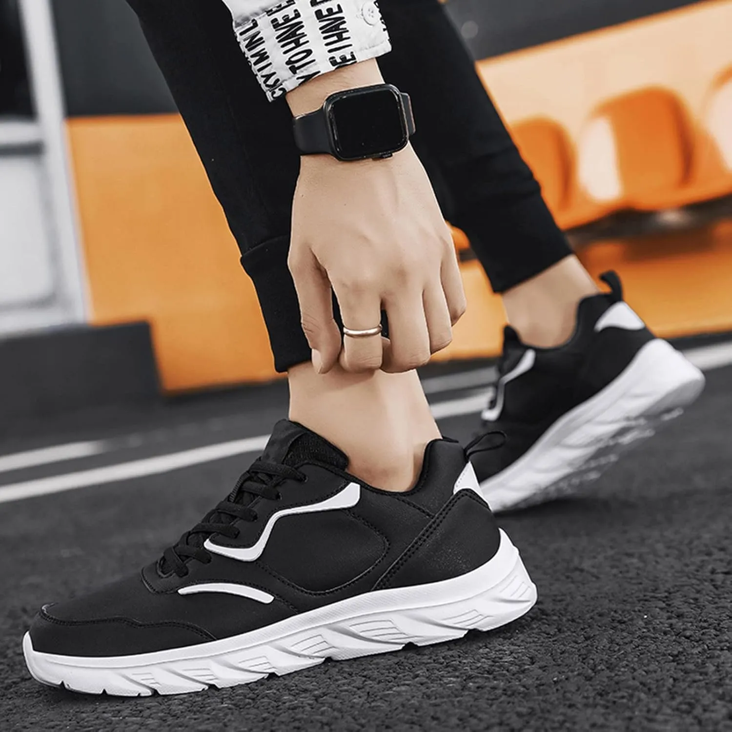 Men's Arch Support Workout Shoes Casual Sneaker Mesh Breathable Walking Shoe Men's Stylish Lightweight Sneakers