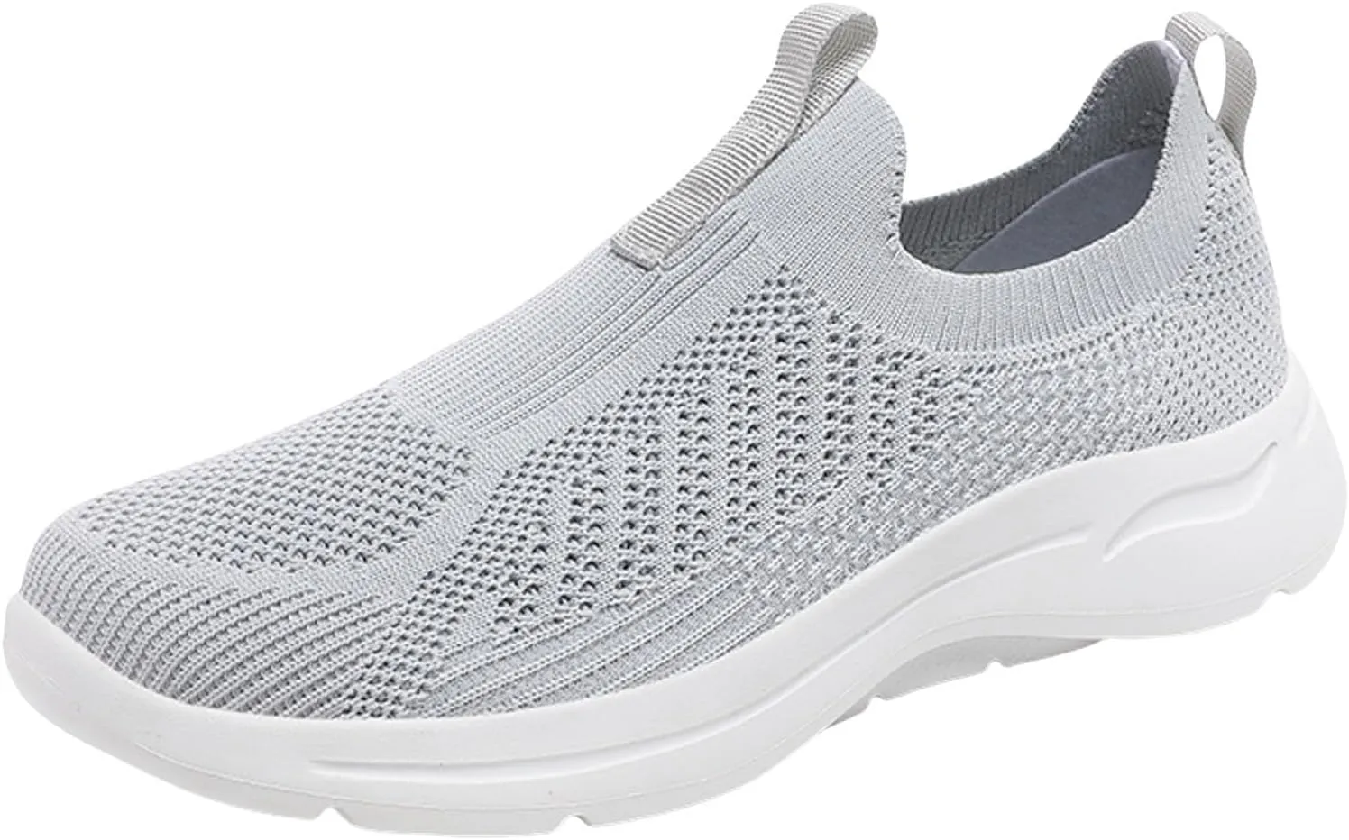 Mens Breathable Slip On Dress Shoes Lightweight Breathable Walking Shoe Gym Tennis Elastic Fly Woven Mesh Shoes