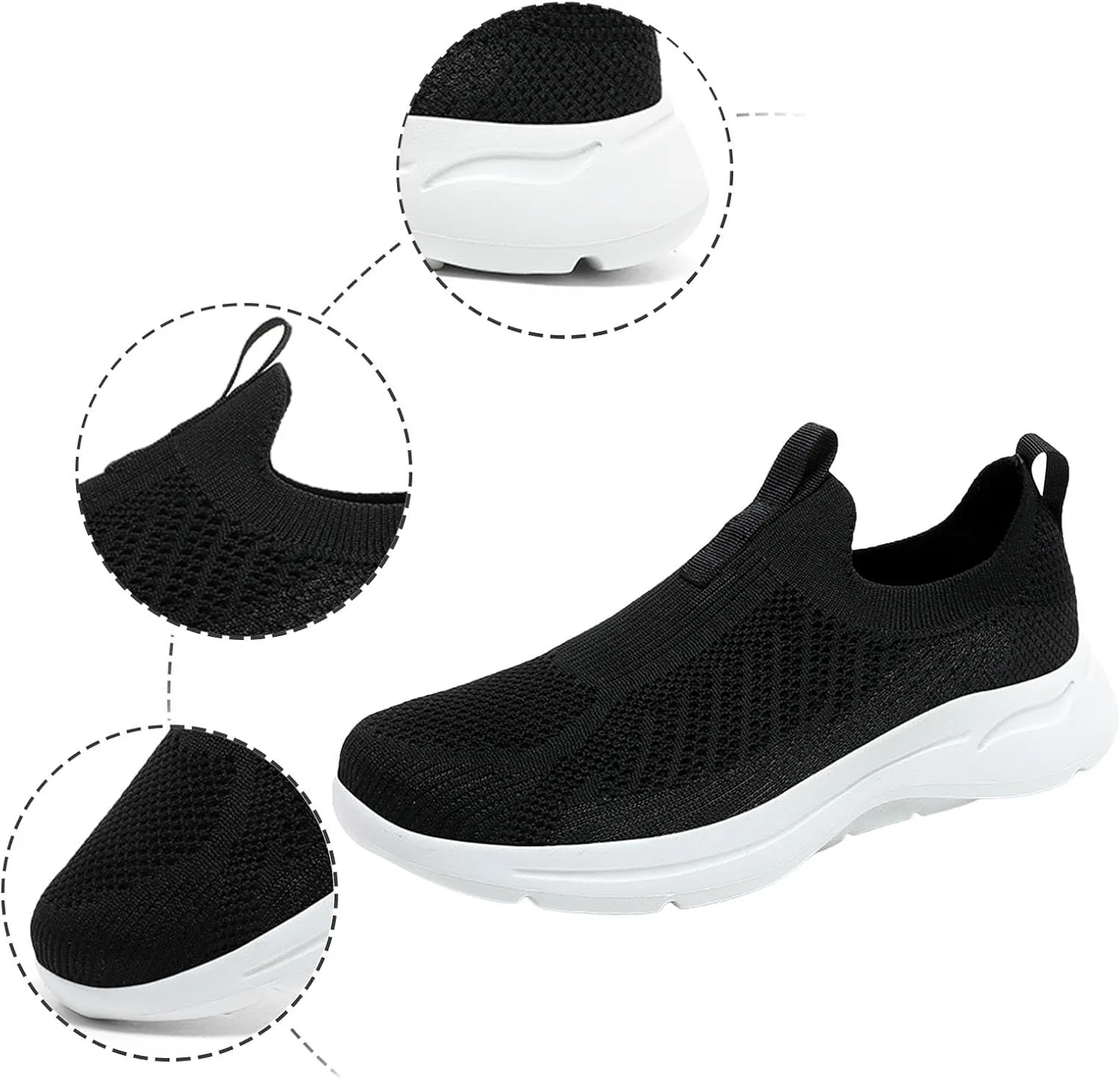 Mens Breathable Slip On Dress Shoes Lightweight Breathable Walking Shoe Gym Tennis Elastic Fly Woven Mesh Shoes