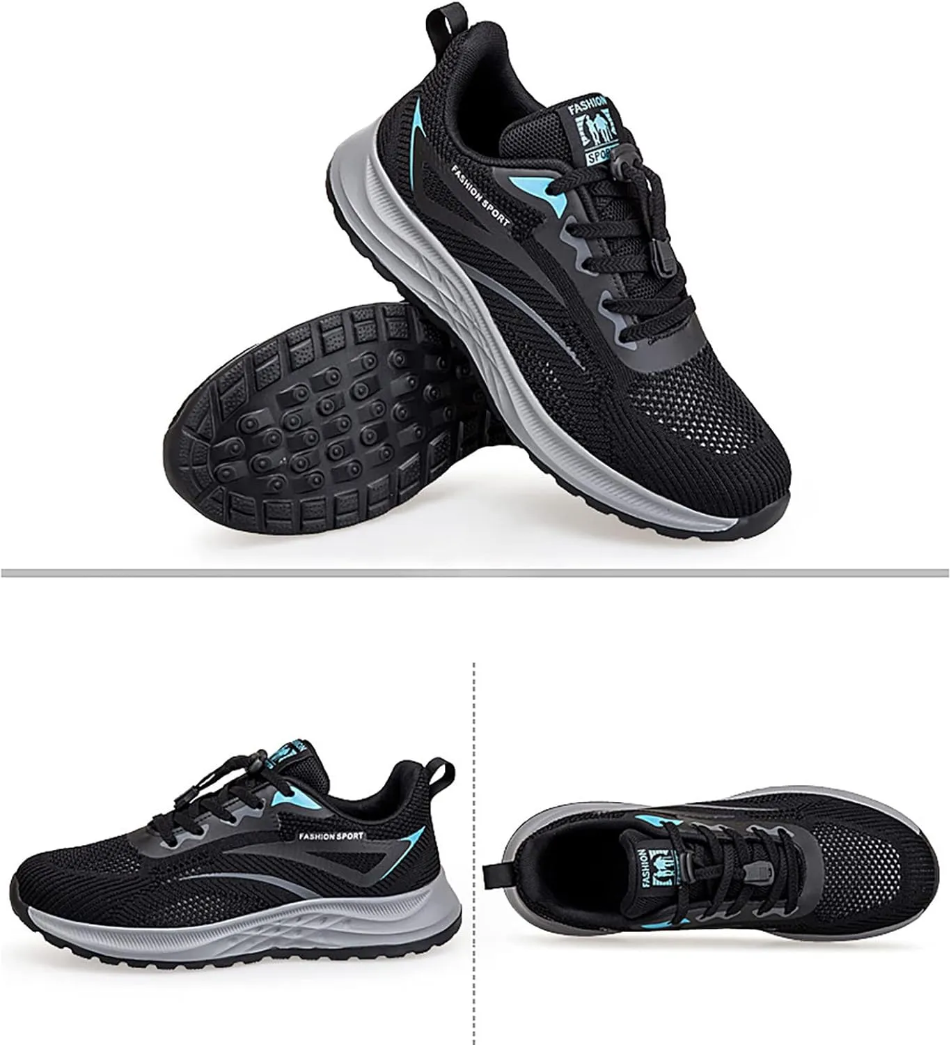 Men's Breathable Stretch Workout Shoes Lace Up Comfortable Light-Weight Shoe Lightweight Diabetic Shoes for Men