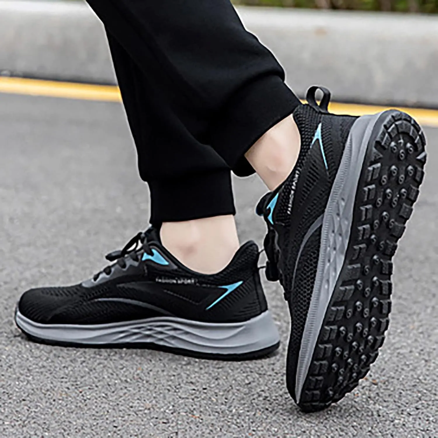 Men's Breathable Stretch Workout Shoes Lace Up Comfortable Light-Weight Shoe Lightweight Diabetic Shoes for Men