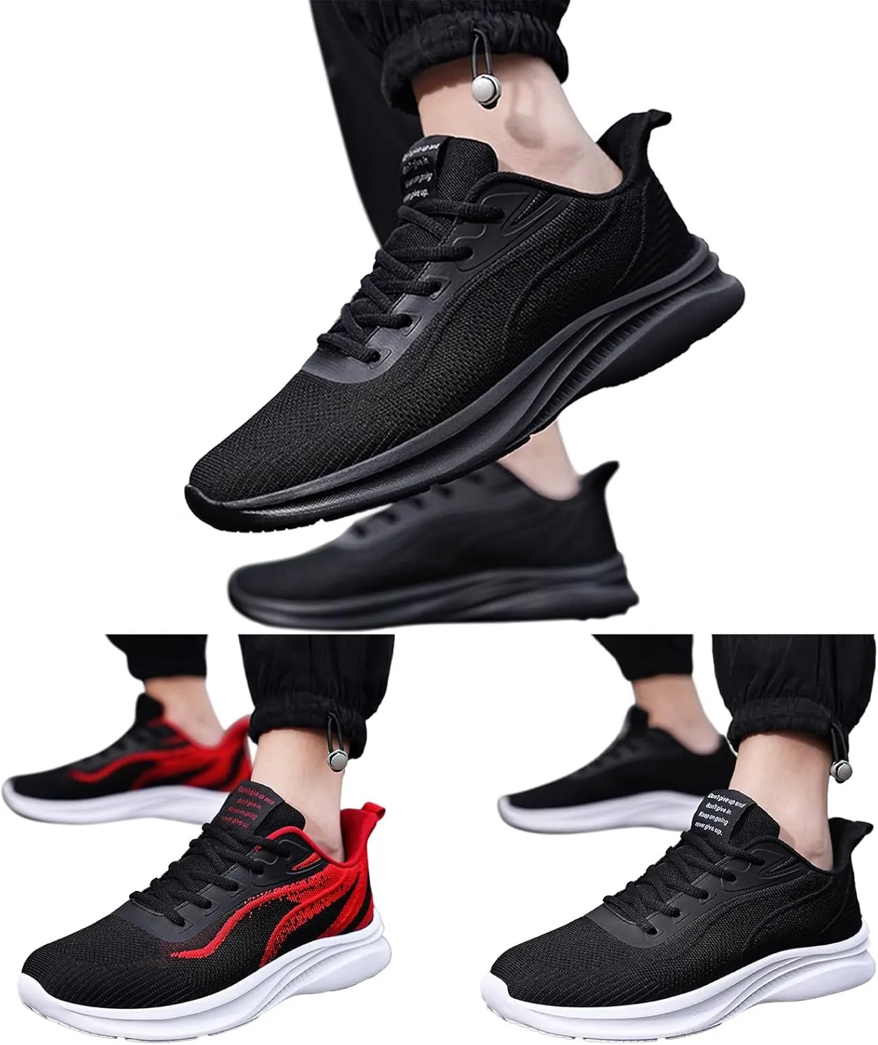 Men's Breathable Stretch Workout Shoes Lightweight Sport Gym Jogging Walking Sneaker Comfortable Stretch Shoes